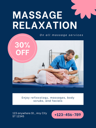 Discount on Massage Therapist Services Poster US Design Template