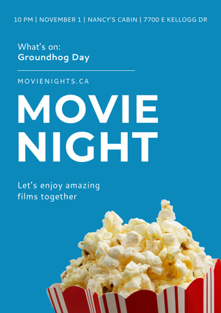 Movie night event Annoucement Poster tervezősablon