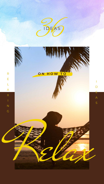 Woman resting at the beach Instagram Story Design Template