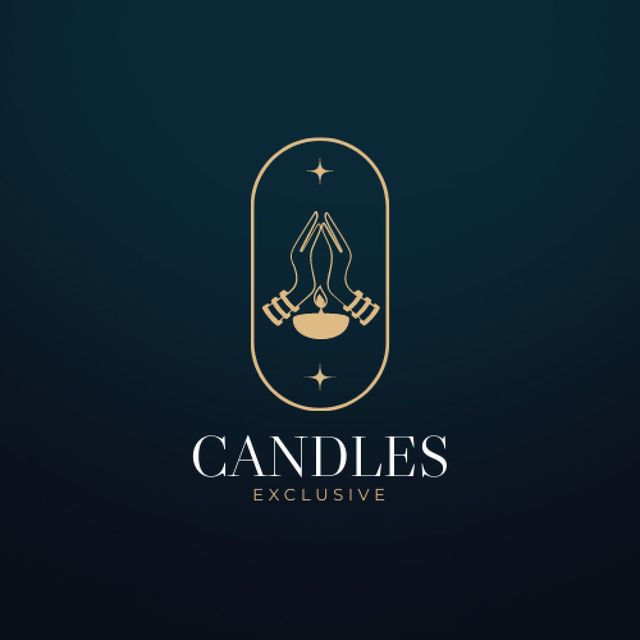 Hands Holding Candle Animated Logoデザインテンプレート
