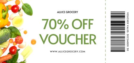 Grocery Store Ad with Organic Raw Vegetables Coupon Din Large Design Template
