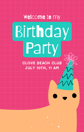 Welcome to Our Birthday Party Invitation 4.6x7.2in Design Template
