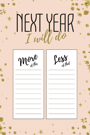 Template di design Next Year more & less Resolution in pink Pinterest