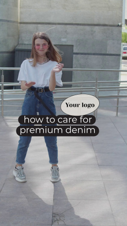 Ontwerpsjabloon van TikTok Video van Fashion Blog about Denim