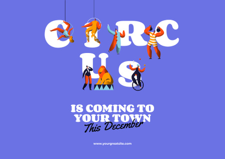 Enchanting Circus Performance Event Announcement Poster B2 Horizontal tervezősablon