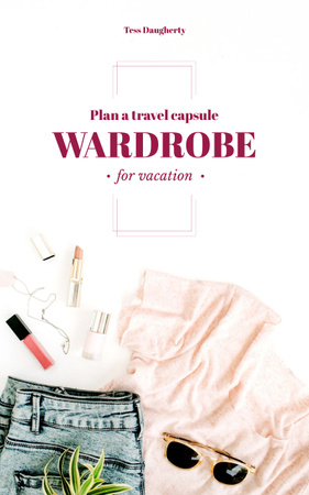 Capsule Stylish Clothes and Accessories Book Cover – шаблон для дизайну