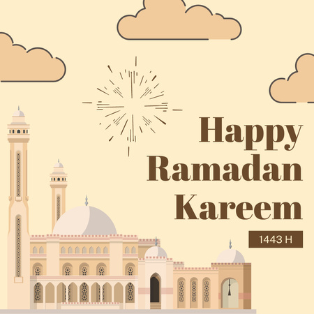 Plantilla de diseño de Beautiful Ramadan Greeting with Mosque Instagram 