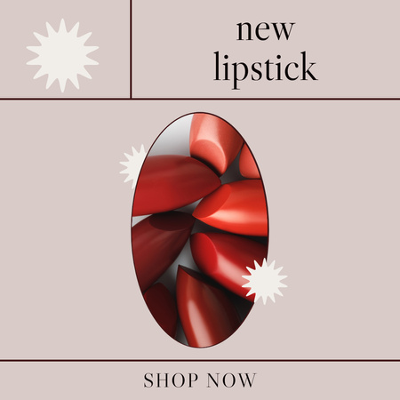 Modèle de visuel Nouvelle annonce d'arrivée de rouge à lèvres en pastel - Instagram