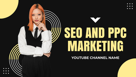 SEO And PPC Marketing Episode On Vlog Youtube Thumbnail Design Template