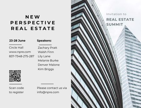 Real Estate Summit About Perspectives In Branch Invitation 13.9x10.7cm Horizontal Design Template