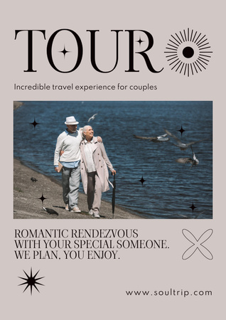  Romantic Tour for  Senior Couples Poster Design Template