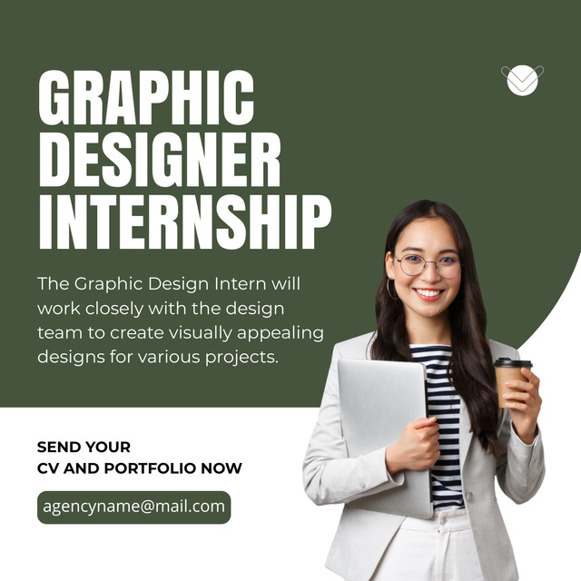 Graphic Designer Internship LinkedIn post – шаблон для дизайна