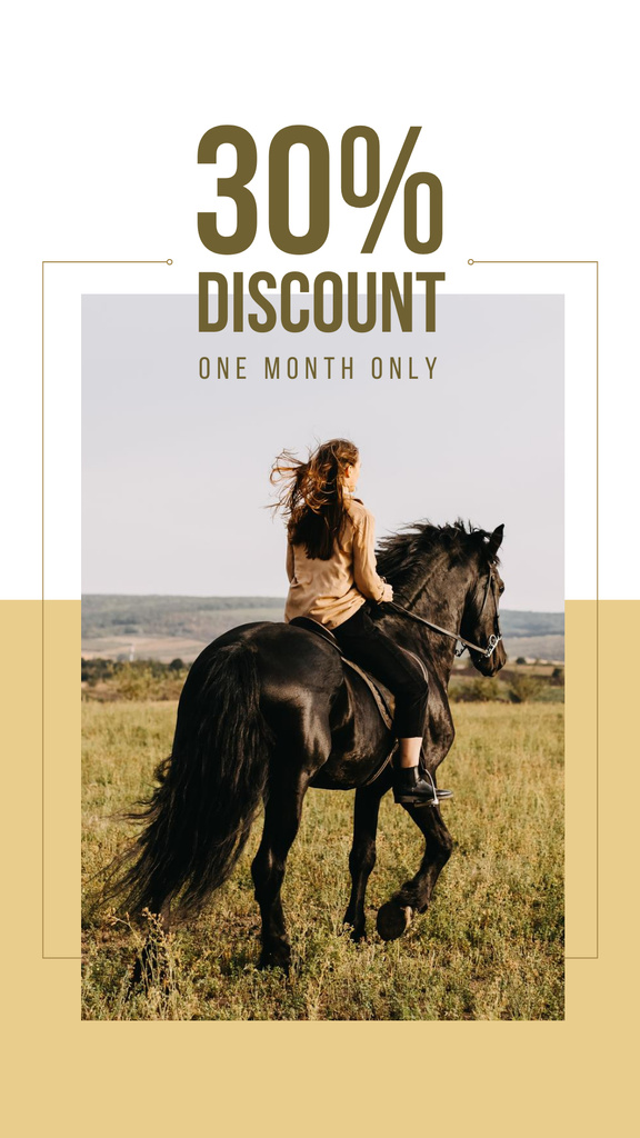 Template di design Riding School Promotion with Woman on Horse Instagram Story