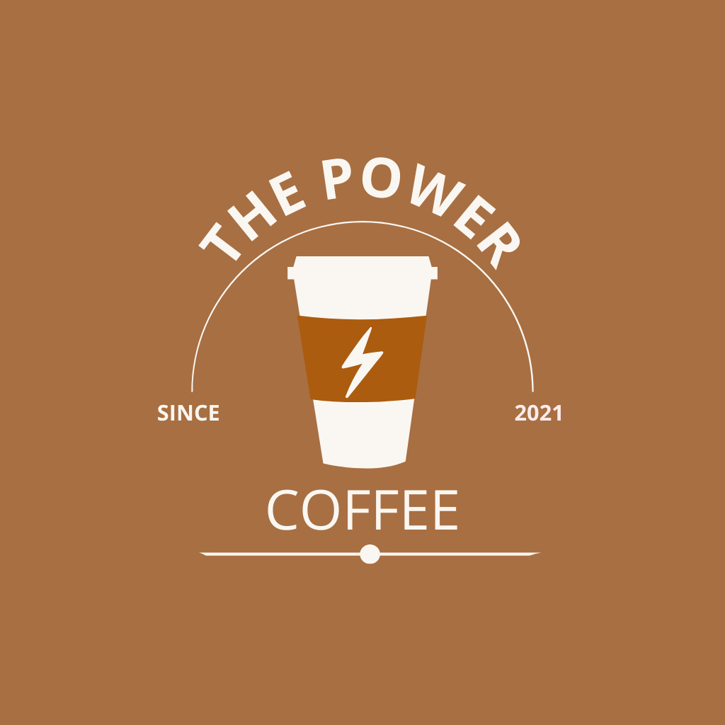 Coffee Shop Ad with Cup with Lightning Logo Πρότυπο σχεδίασης