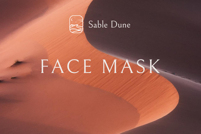 Face Mask Ad with Desert Label Tasarım Şablonu
