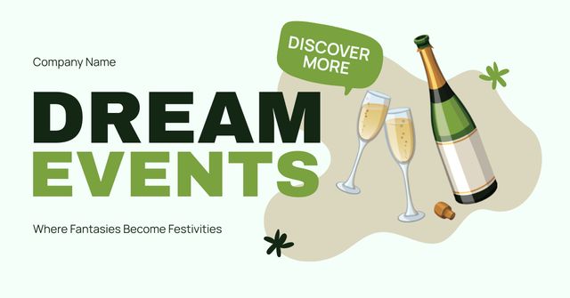Designvorlage Dream Event with Champagne für Facebook AD