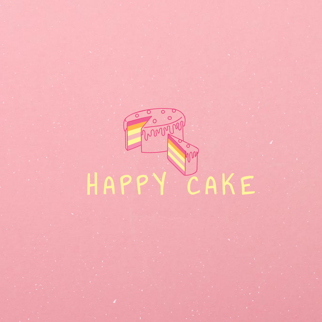 Ontwerpsjabloon van Logo van Cute Cake with Rainbow Filling