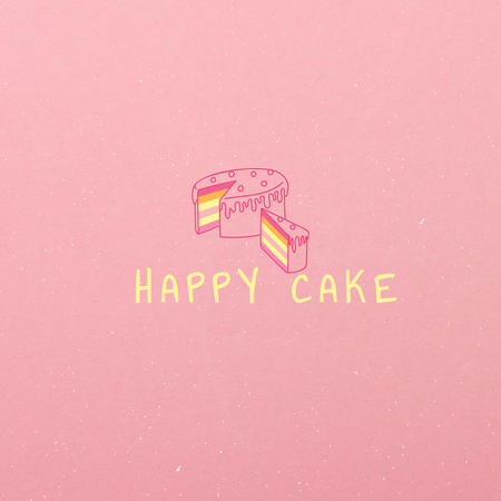 Cute Cake with Rainbow Filling Logo Design Template