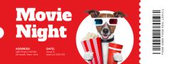 Movie Night Invitation with Cute Puppy with Glasses