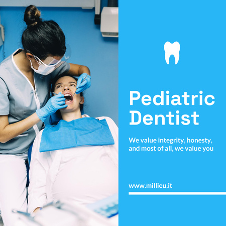 Designvorlage Pediatric Dentist Services Offer für Instagram