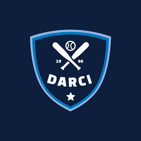 Jó hírű Baseball Sport Club embléma kék színben Logo tervezősablon