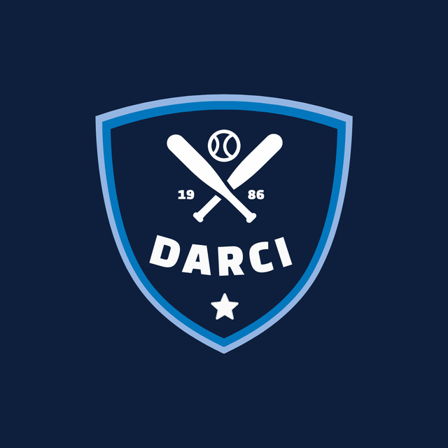 Reputable Baseball Sport Club Emblem In Blue Logo Tasarım Şablonu