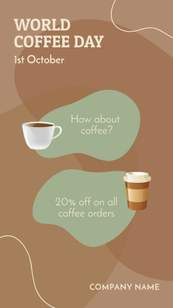 Sale on International Coffee Day Instagram Story Tasarım Şablonu