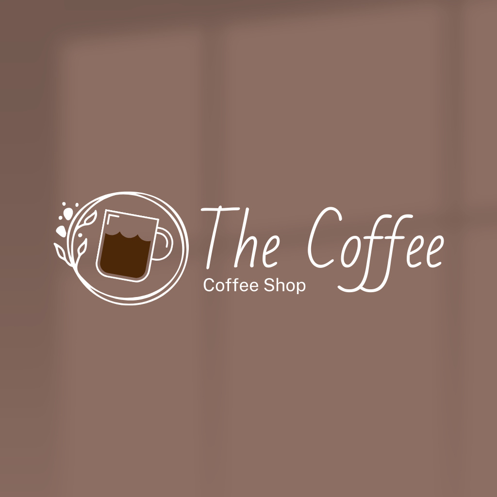 Coffee Shop Emblem with Cup Sketch Logoデザインテンプレート