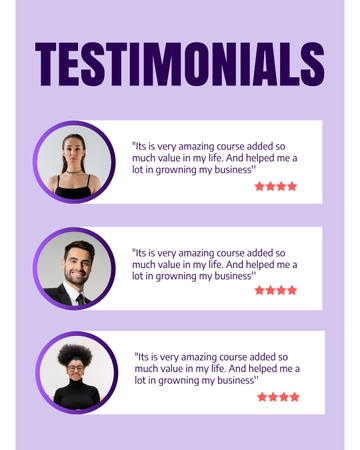 Customer Feedback on Business Growth Course Instagram Post Vertical Design Template
