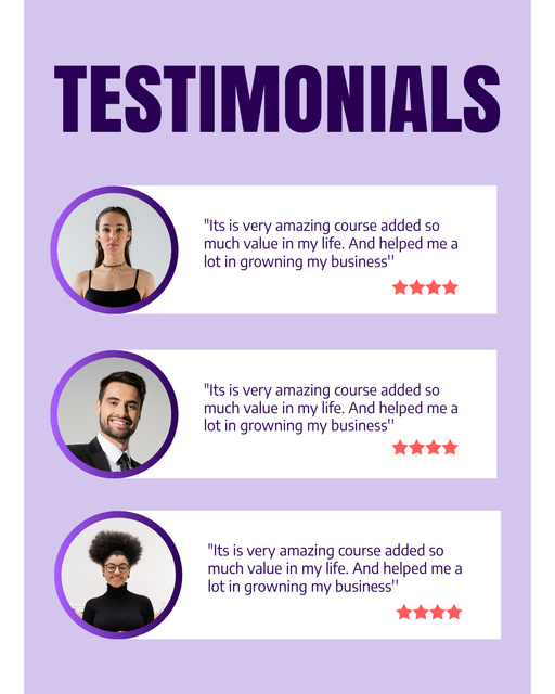 Customer Feedback on Business Growth Course Instagram Post Vertical Design Template