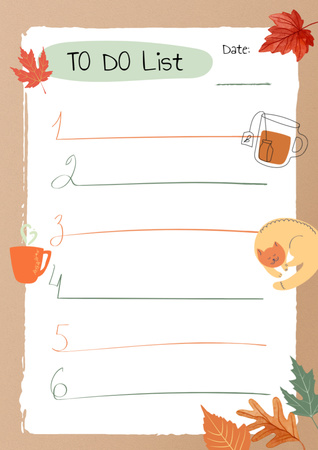 Cartoon Autumn To Do List Schedule Planner – шаблон для дизайну