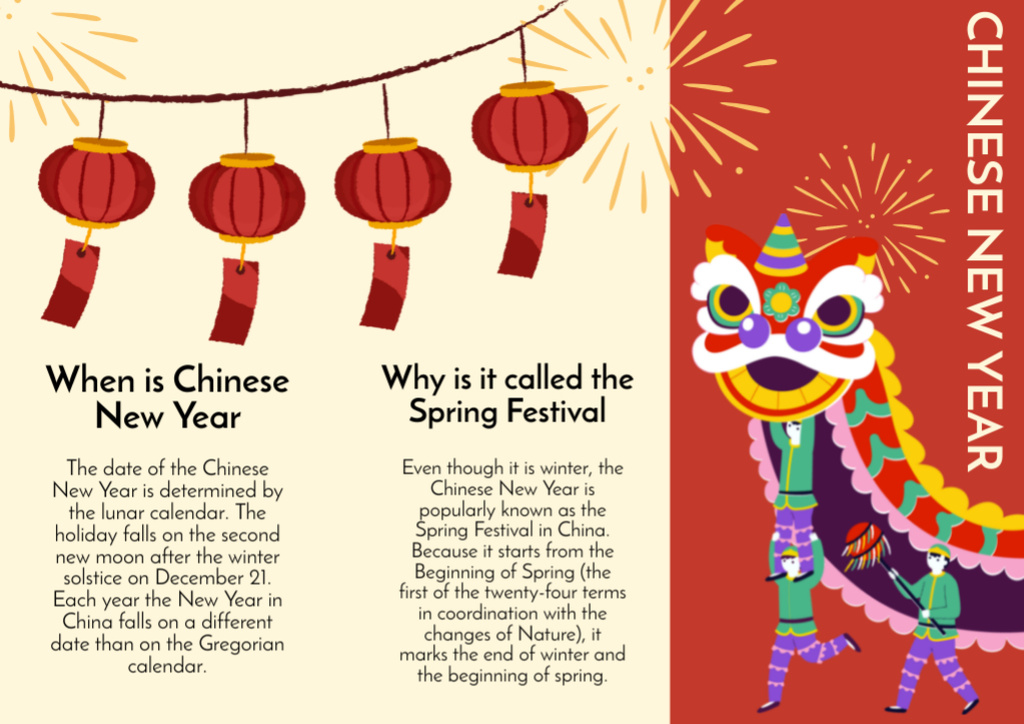 Happy Chinese New Year Brochure tervezősablon