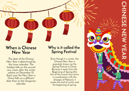 Template di design felice anno nuovo cinese Brochure