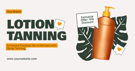 Platilla de diseño Exclusive Offer Discounts on Tanning Lotion Facebook AD