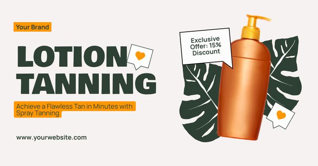 Exclusive Offer Discounts on Tanning Lotion Facebook AD – шаблон для дизайну
