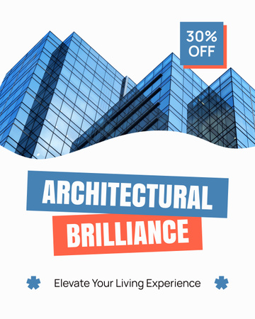 Προσφορά Αρχιτεκτονικών Υπηρεσιών με Λάμψη Instagram Post Vertical Πρότυπο σχεδίασης