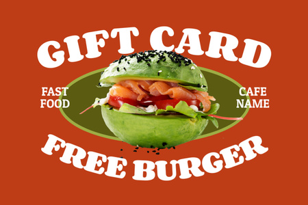 Special Offer of Free Burger in Cafe Gift Certificate Design Template