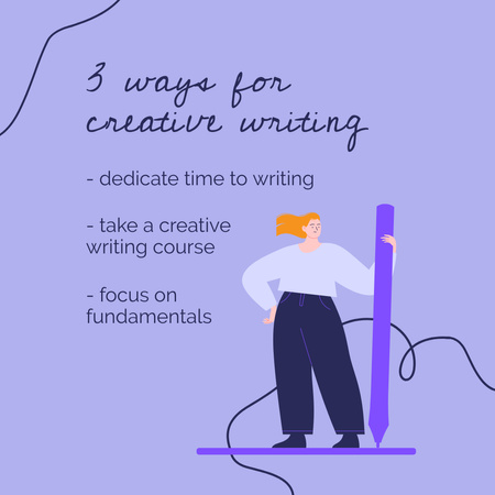 Designvorlage Tips for Creative Writing für Instagram