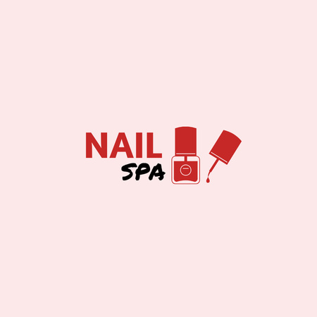 Platilla de diseño Glamorous Nail Care And Spa Service Offer In Pink Logo