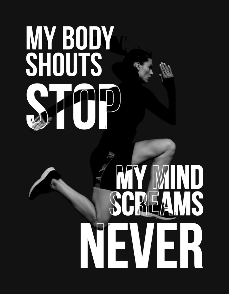 Motivational Quotes about Running T-Shirt Πρότυπο σχεδίασης