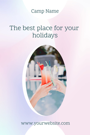 Luxury Hotel Ad with Summer Drinks Pinterest Design Template