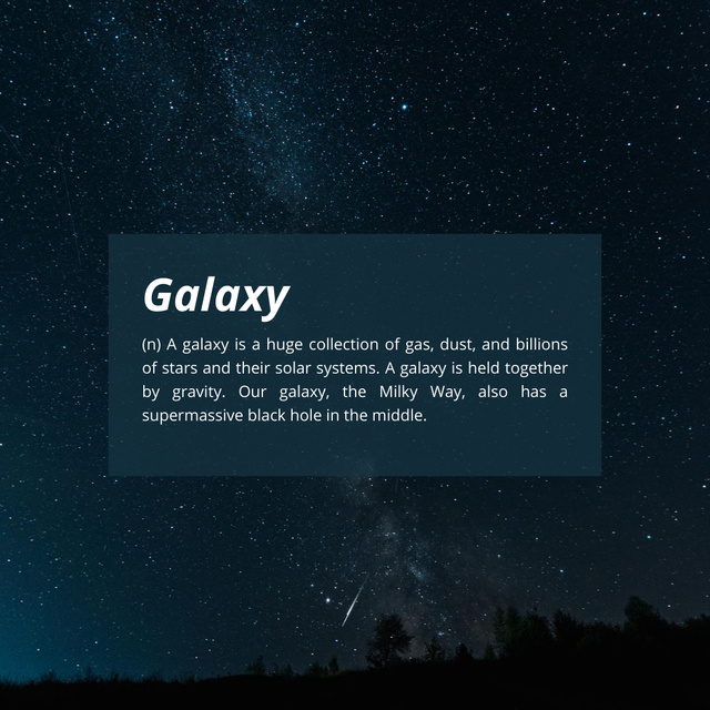 Designvorlage Galaxy Facts and Information für Instagram