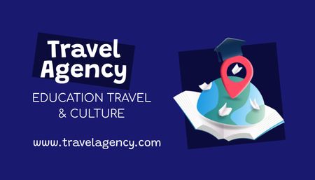 Modèle de visuel Offre de services d'agence de voyage pour l'éducation - Business Card US