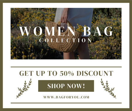 Stylish Bags Collection Offer on Women's Day Facebook Design Template