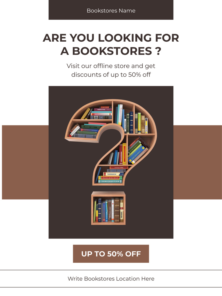 Special Discount Offer in Bookstore Poster US tervezősablon
