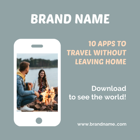 Ontwerpsjabloon van Instagram van Travel Apps to Explore the World