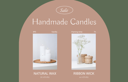 Designvorlage Cute Handmade Candles Sale Offer für Flyer 5.5x8.5in Horizontal
