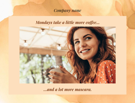 Mascara Promotion with Smiling Woman Postcard 4.2x5.5in Modelo de Design