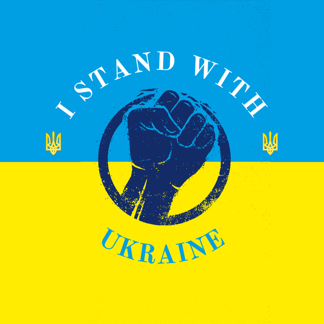Ontwerpsjabloon van Instagram van Hand of Power to Stand with Ukraine