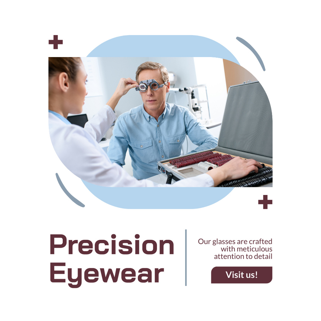 Vision Testing Services Using Phoropter Instagram AD Design Template